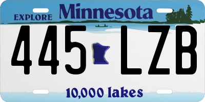 MN license plate 445LZB
