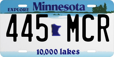 MN license plate 445MCR