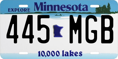 MN license plate 445MGB