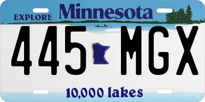 MN license plate 445MGX