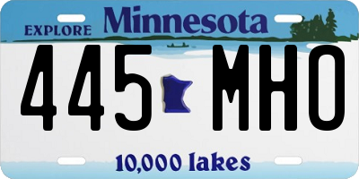 MN license plate 445MHO