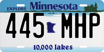 MN license plate 445MHP