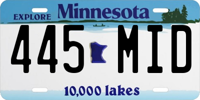 MN license plate 445MID