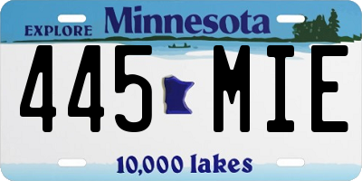 MN license plate 445MIE