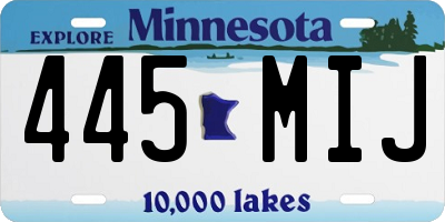 MN license plate 445MIJ