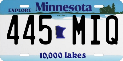 MN license plate 445MIQ