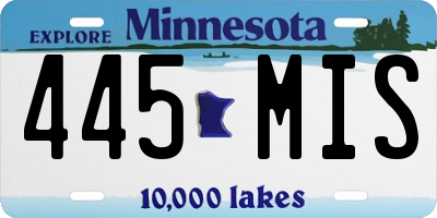 MN license plate 445MIS