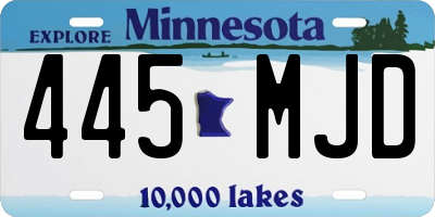 MN license plate 445MJD