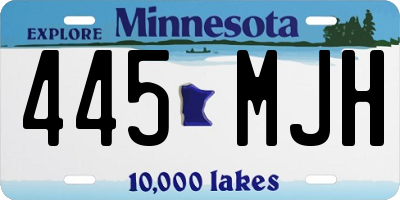 MN license plate 445MJH