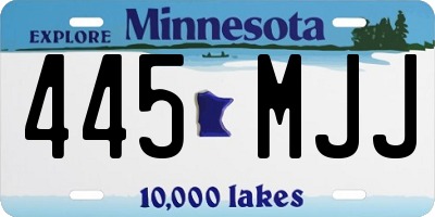 MN license plate 445MJJ