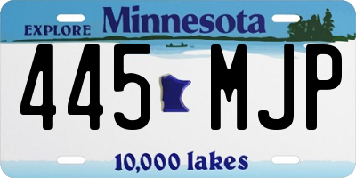 MN license plate 445MJP