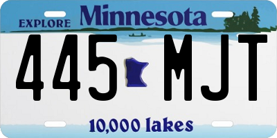 MN license plate 445MJT