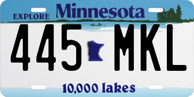 MN license plate 445MKL