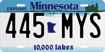 MN license plate 445MYS