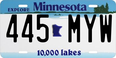 MN license plate 445MYW