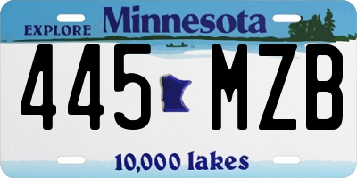 MN license plate 445MZB