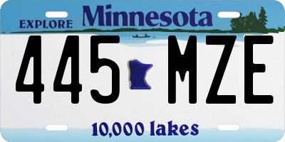 MN license plate 445MZE