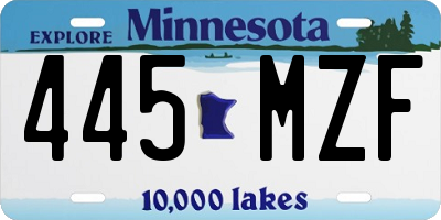 MN license plate 445MZF
