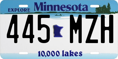 MN license plate 445MZH