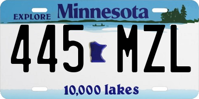 MN license plate 445MZL