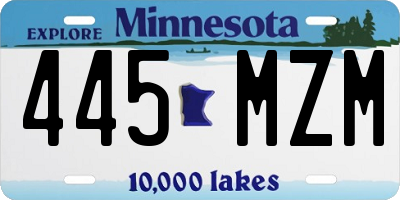 MN license plate 445MZM