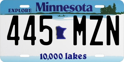 MN license plate 445MZN