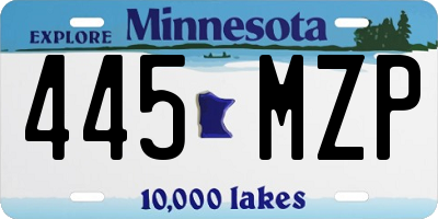 MN license plate 445MZP