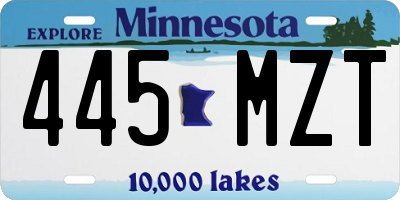 MN license plate 445MZT