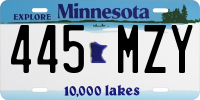 MN license plate 445MZY
