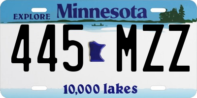 MN license plate 445MZZ