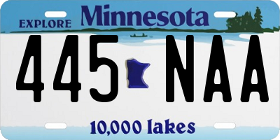 MN license plate 445NAA