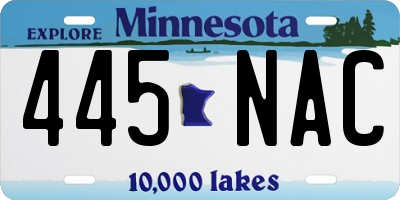 MN license plate 445NAC