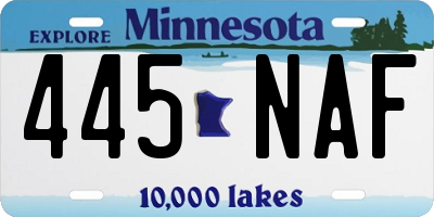 MN license plate 445NAF