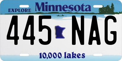 MN license plate 445NAG