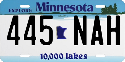 MN license plate 445NAH