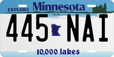 MN license plate 445NAI