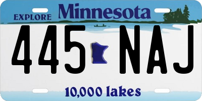 MN license plate 445NAJ