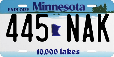 MN license plate 445NAK