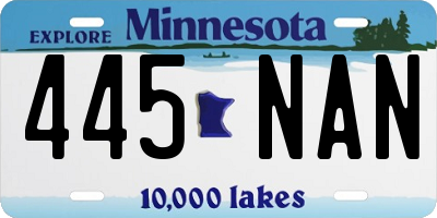 MN license plate 445NAN