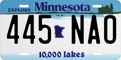 MN license plate 445NAO