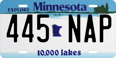 MN license plate 445NAP