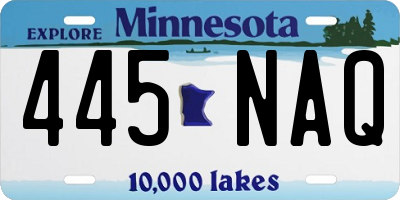 MN license plate 445NAQ
