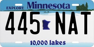 MN license plate 445NAT