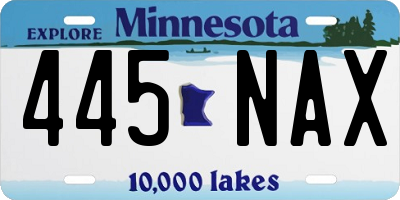 MN license plate 445NAX