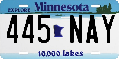 MN license plate 445NAY