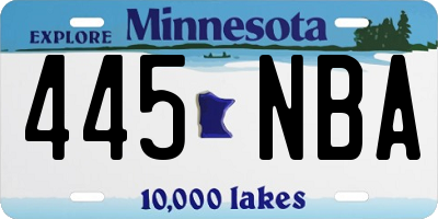 MN license plate 445NBA