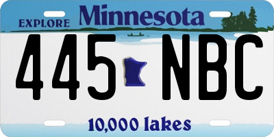 MN license plate 445NBC