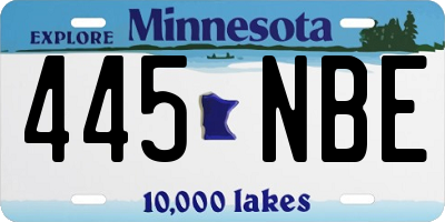 MN license plate 445NBE