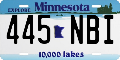 MN license plate 445NBI