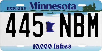 MN license plate 445NBM